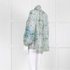 Zimmermann Blue and Green Paisley High Neck