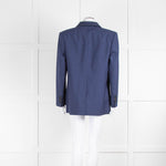 Alexander McQueen Blue Double Breasted Straight Fit Blazer