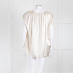 Fabiana Filippi Champagne Silk Gathered Neck Sleeveless Top