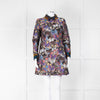 Valentino Multicolour Butterfly Print Brocade Dress