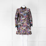 Valentino Multicolour Butterfly Print Brocade Dress