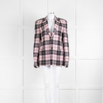 Alexander McQueen Pink And Grey Check Blazer