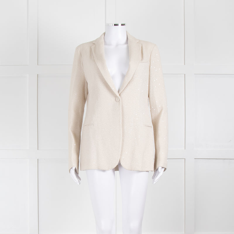 Fabiana Filippi Small Sequin Cream Blazer