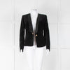 Balmain Black Velvet With Cotton Collar Jacket