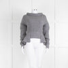 Alexander McQueen Grey Rib Knit Peplum Jumper