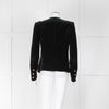 Balmain Black Velvet With Cotton Collar Jacket