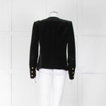 Balmain Black Velvet With Cotton Collar Jacket