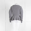 Alexander McQueen Grey Rib Knit Peplum Jumper