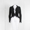 Dolce & Gabbana Black Cropped Jacket With Lace Insert