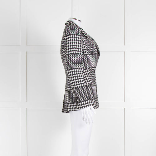 Alexander McQueen Black And White Checked Double Breasted Jacket