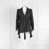 Alexander McQueen Grey Stripe Fishtail Jacket