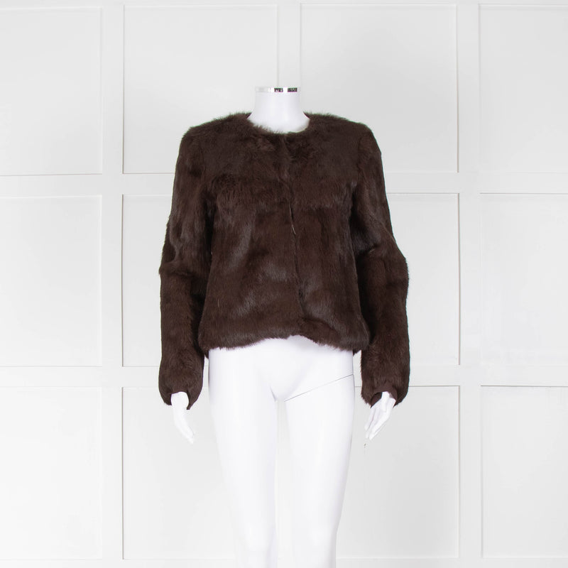 Diane Von Furstenberg Brown Fur Jacket