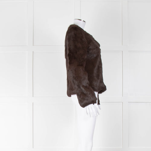 Diane Von Furstenberg Brown Fur Jacket