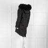 Popski London Black Parka With Detachable Fur Lining