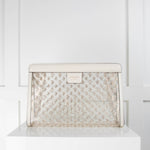 Jimmy Choo Clear White Varenne Pouch Bag