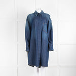 MM6 Maison Margiela Contrast Fabric Denim Shirt Dress