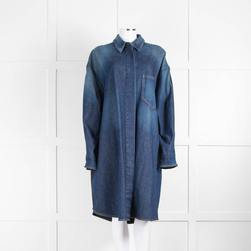 MM6 Maison Margiela Contrast Fabric Denim Shirt Dress