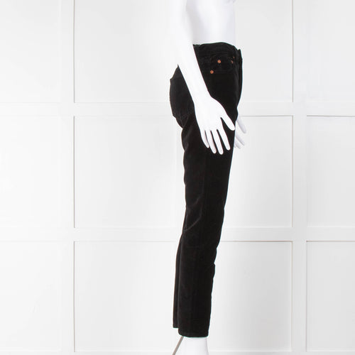 Re/Done Black Velvet Stretch Trousers