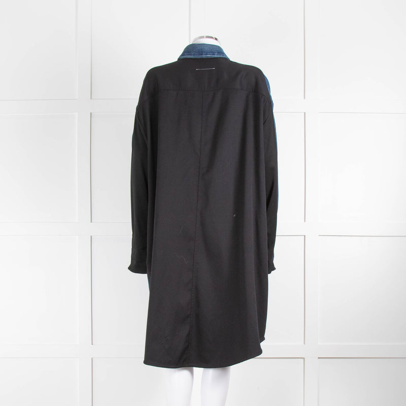 MM6 Maison Margiela Contrast Fabric Denim Shirt Dress