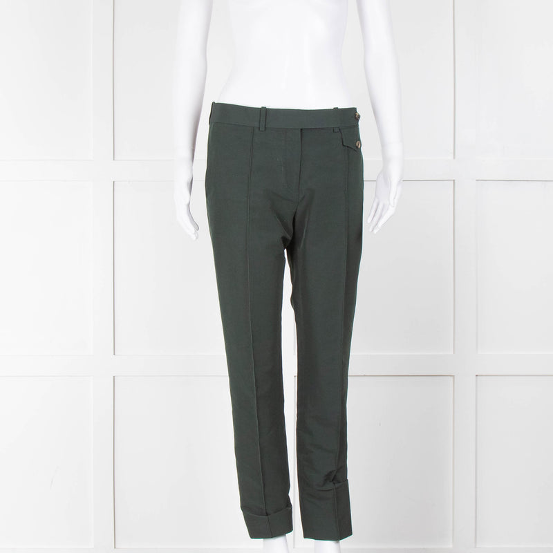 Celine Green Cotton Mix Trousers