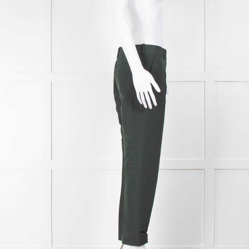 Celine Green Cotton Mix Trousers