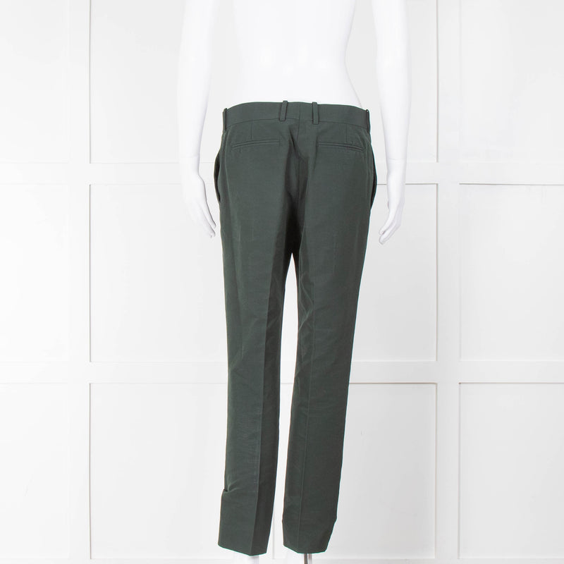 Celine Green Cotton Mix Trousers