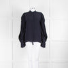 Victoria Beckham Navy Collarless Blouse