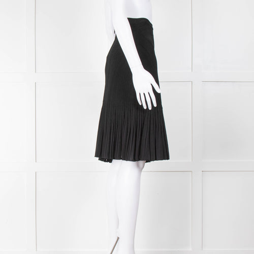 Herve Leger Black Skirt With Frill Hem