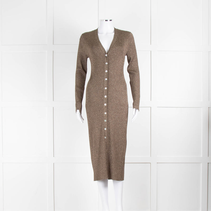 Rails Gold Lurex Thread Mid Length Cardigan Dress