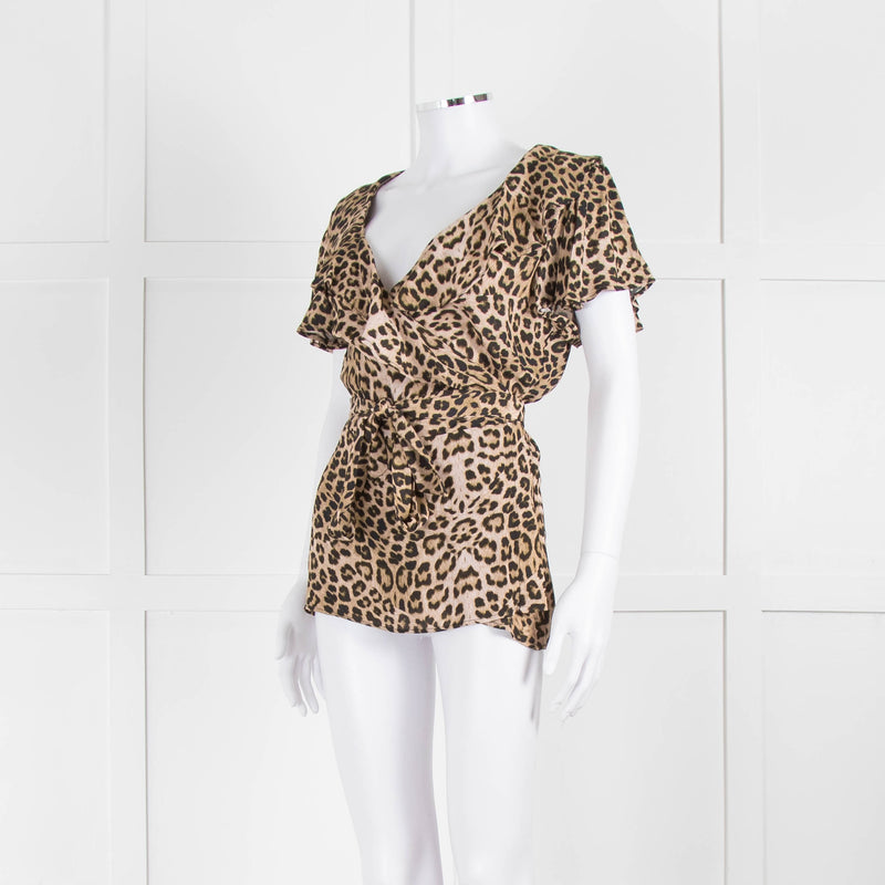 Lily and Lionel Animal Print Sleeveless Wrap Top