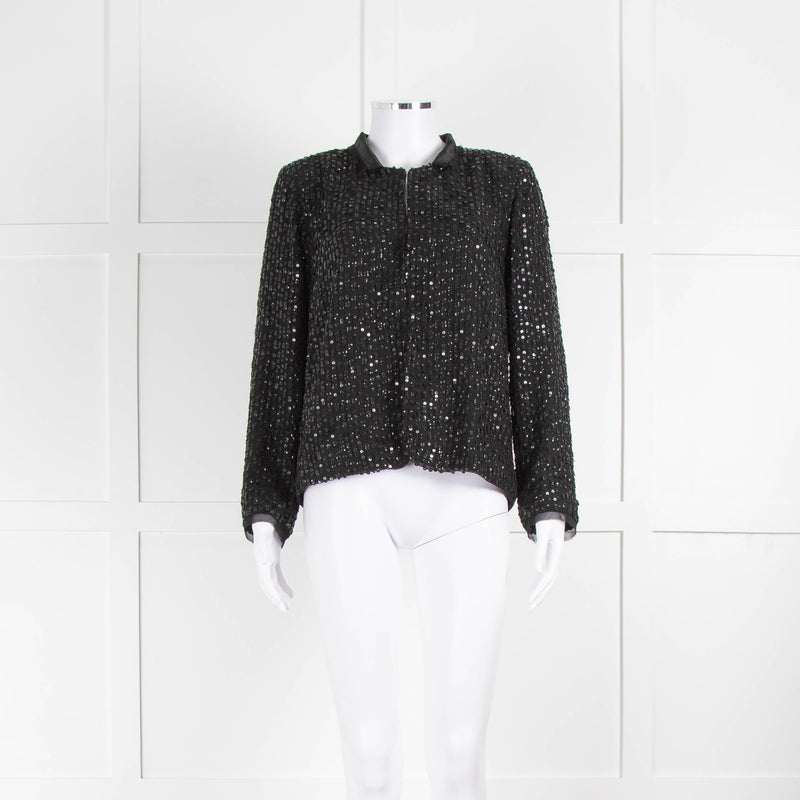 Velvet by Graham & Spencer Black Sequin Jacket