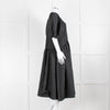 Stine Goya Black Crinkle Tiered Puff Sleeve Midi Dress