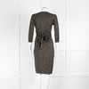 Diane Von Furstenberg Black With Gold Lurex Wraparound Dress