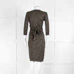 Diane Von Furstenberg Black With Gold Lurex Wraparound Dress