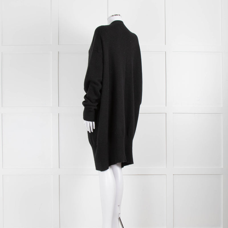 Raey Black Cashmere Button Up Cardigan