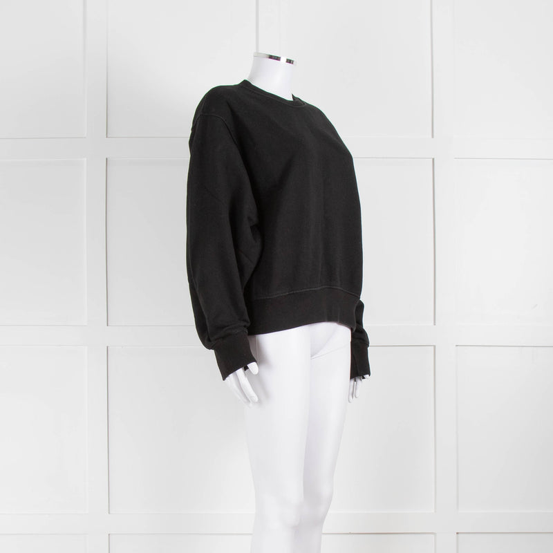 The Frankie Shop Black Short Round Neck Sweatshirt