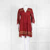 Ba&sh Deep Red Patterned Tiered Mini Dress