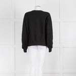 The Frankie Shop Black Short Round Neck Sweatshirt