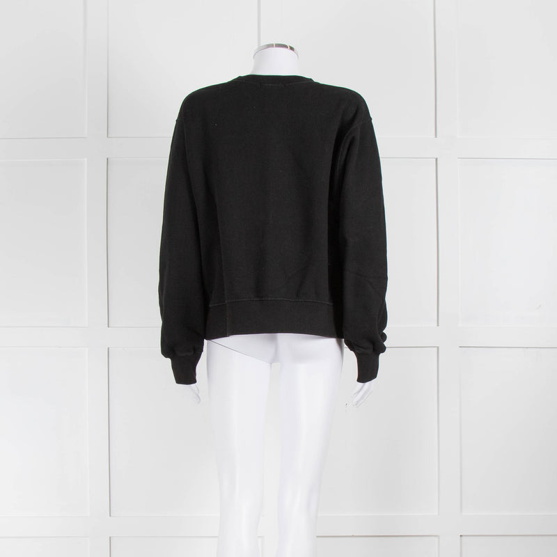 The Frankie Shop Black Short Round Neck Sweatshirt