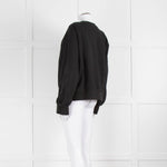 The Frankie Shop Black Short Round Neck Sweatshirt