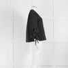 Victoria by Victoria Beckham Structured Black Blouse with Ruched Cuff Detailing