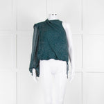 Life With Bird Green Silk Mix With Black Spots One Long Sleeve & Drawstring Top