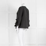 Victoria by Victoria Beckham Structured Black Blouse with Ruched Cuff Detailing