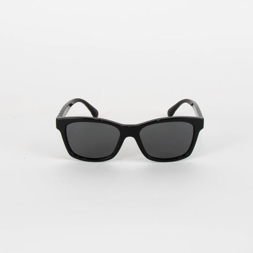 Chanel Black Quilted Arms Logo Sunglasses