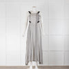 Kenzo White Black Geometric Print Sleeveless Maxi Dress
