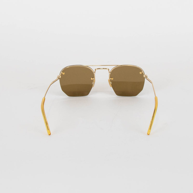 Saint Laurent Hexagonal Gold Frame Sunglasses