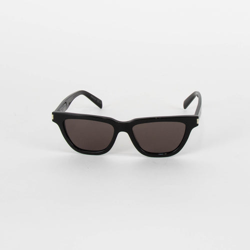 Saint Laurent Black Frame Sunglasses with Silver Corner Detail