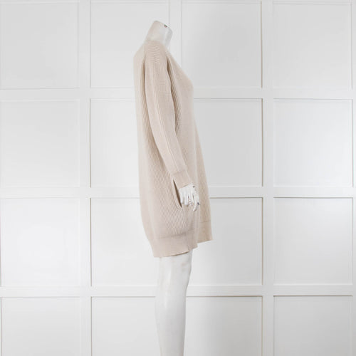 Cameron Taylor Cream Waffle Long Cashmere Jumper