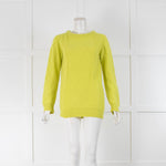 Queene & Belle Lime Green Cable Knit Cashmere Jumper