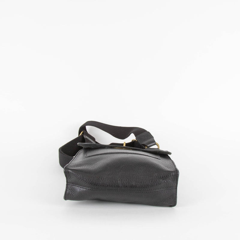 Mulberry Black Grained Leather Antony Crossbody Bag